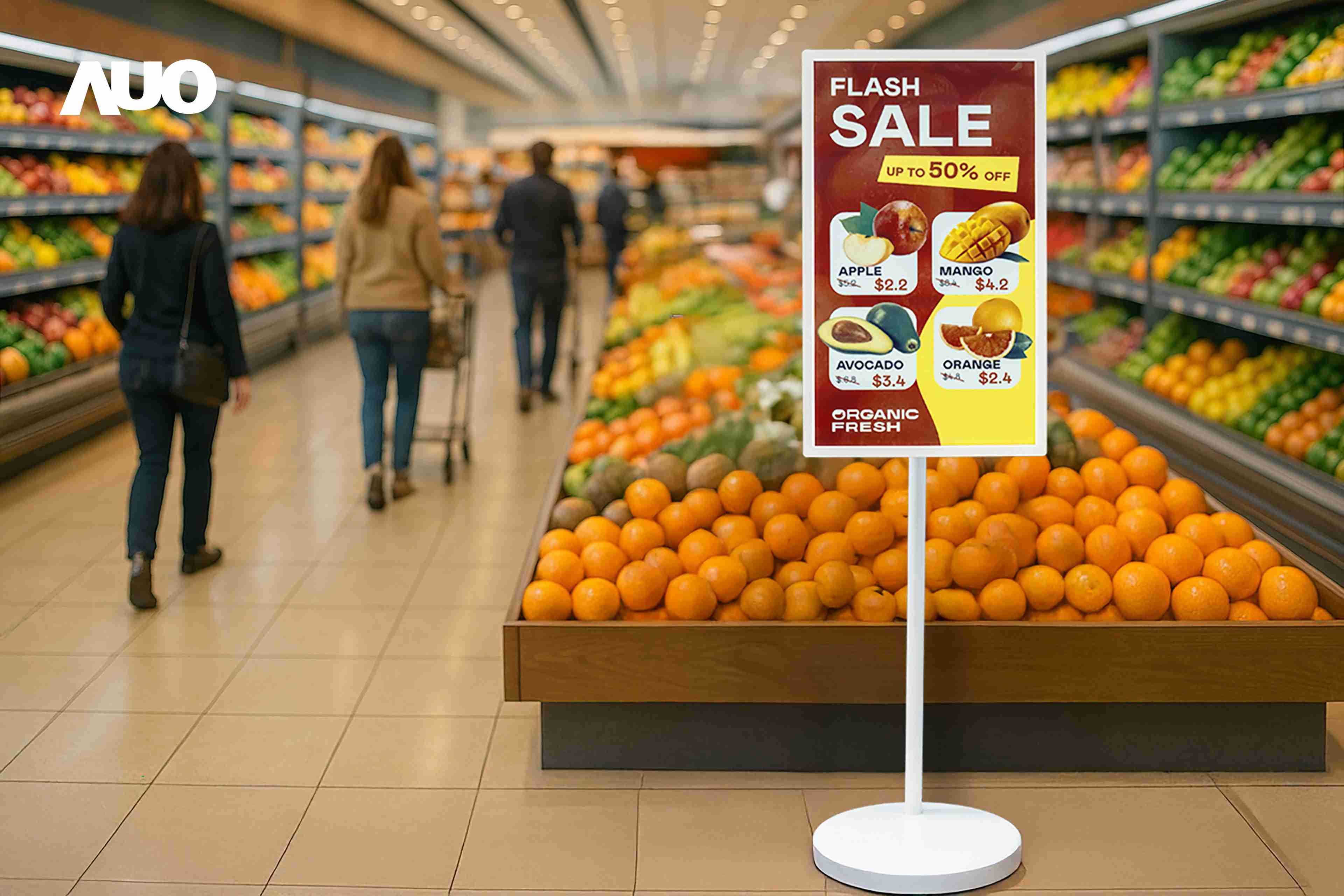 达擎首亮相低功耗、、、、全彩的〝aecoPost电子纸解决方案〞，，，，仅在更新画面时需要微量的电力驱动，，，无需布建电线的便捷设计，，，使其可灵活应用、、、、随意置放，，，，并可透过云端或行动装置app，，，轻松管理及排程广告内容，，，，晋升店头营销利器。。。。